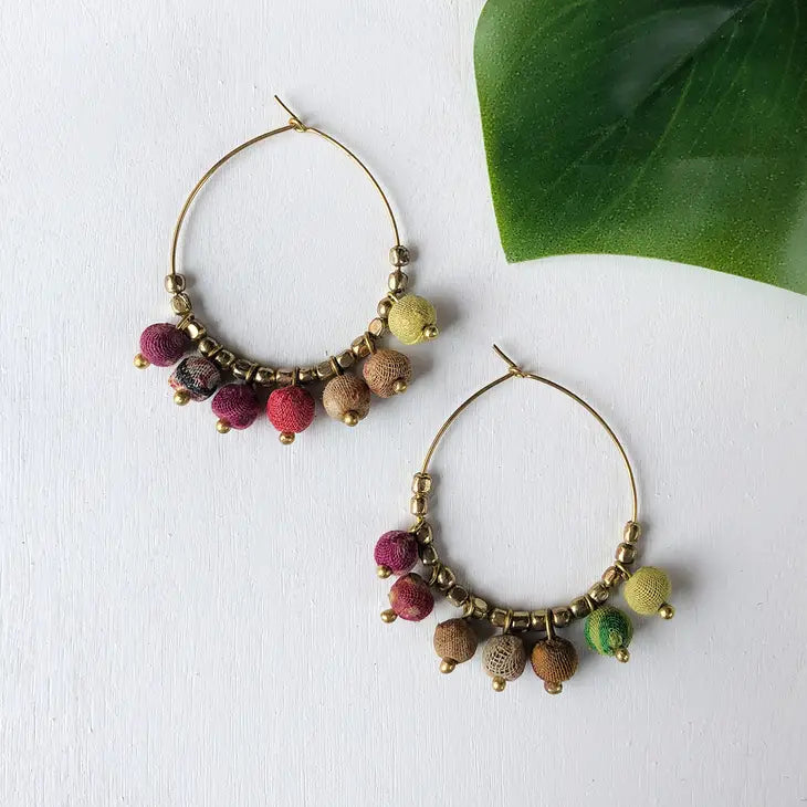 Kantha Bauble Hoops