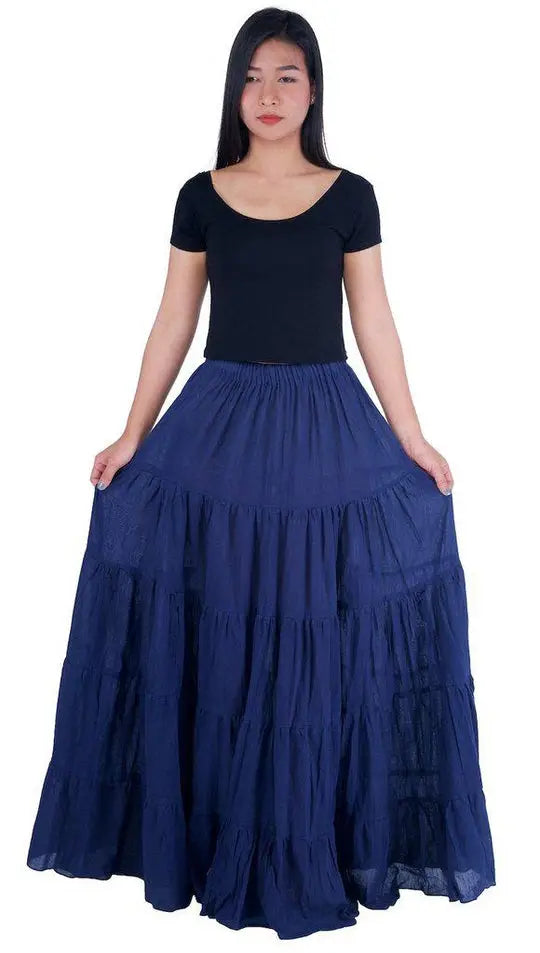 Colorful Full-Length Cotton Skirt