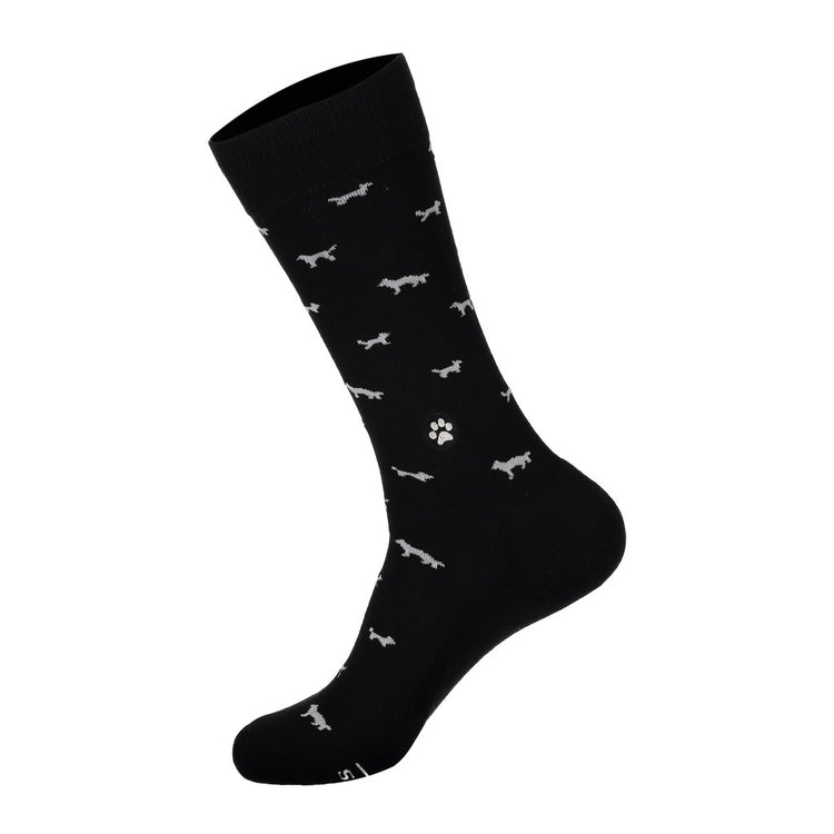 black socks that save dogs save them all fair trade