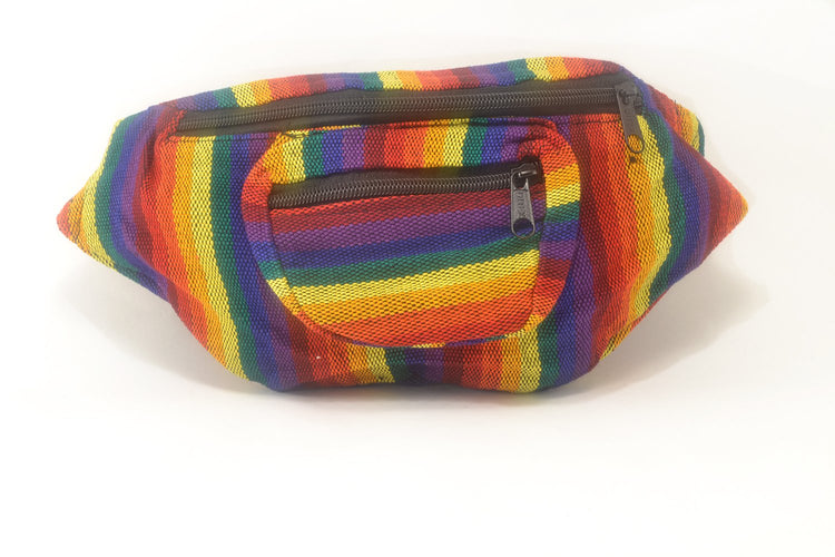 Lucia's World Emporium Fair Trade Handmade Guatemalan Rainbow Ikat Fanny Pack