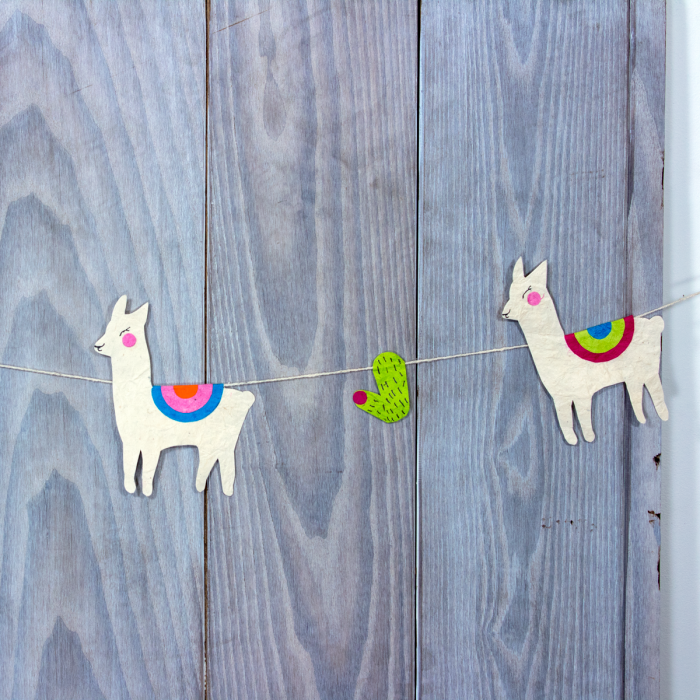 Nature Garland Llama and Cactus