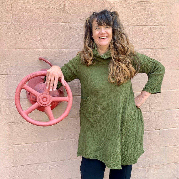 Gauzy Cowl Neck Tunic