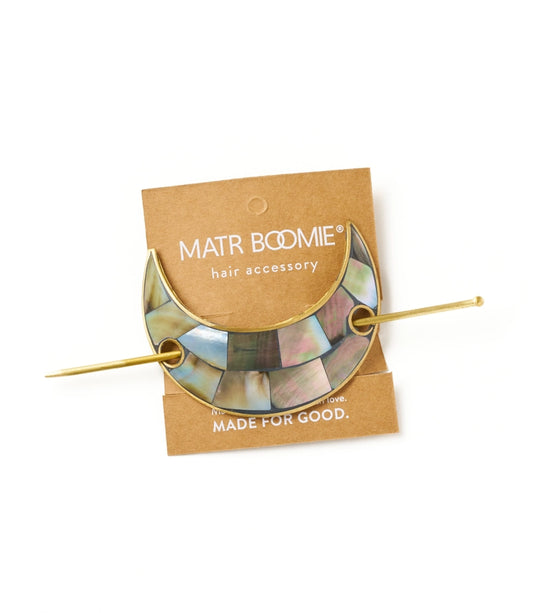 Mother of Pearl Crescent Moon Barrette