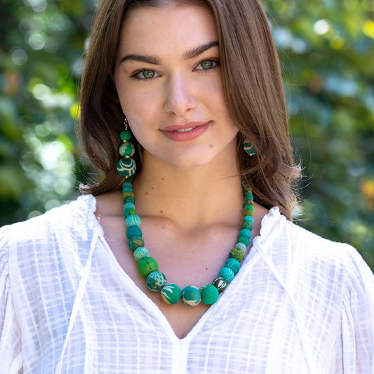 Aasha Cascade Seagrass Beaded Necklace