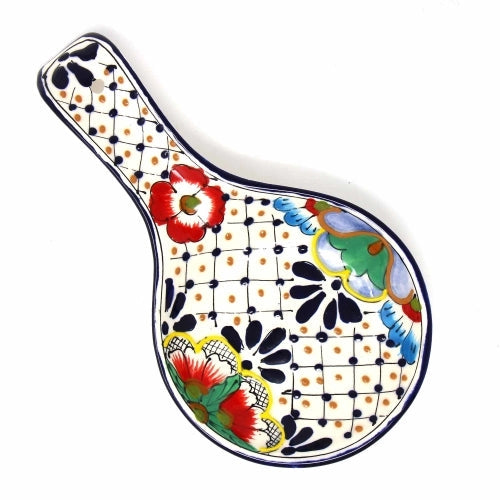 Colorful Dots and Flowers Spoon Rest