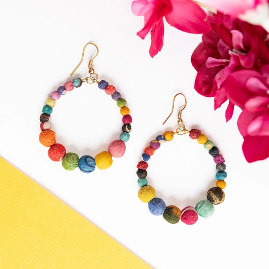 Kantha Veranda Hoop Earrings