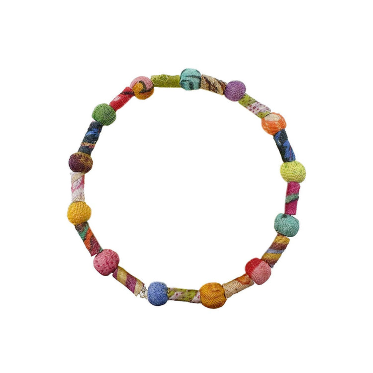 Scrolled & Dotted Kantha Bracelet