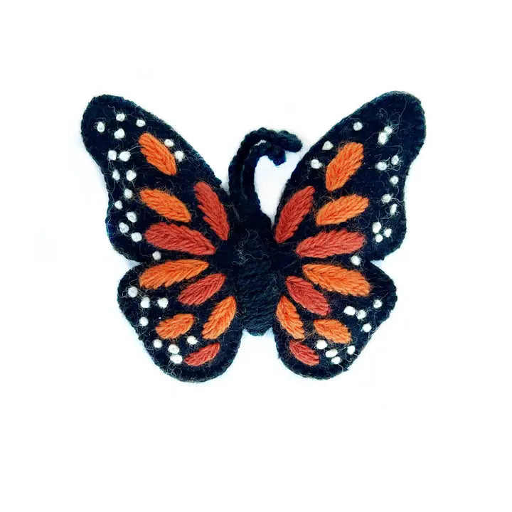 Monarch Butterfly Wool Ornament
