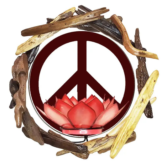 Driftwood Peace Sign Sconce