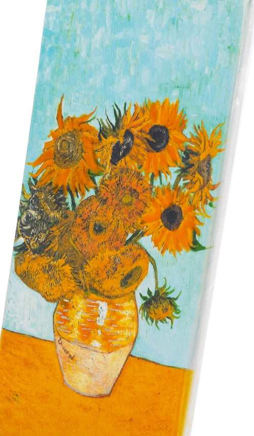 Van Gogh's Sunflowers Handpainted Flat Candle