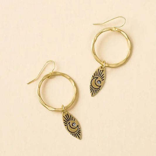 Ruchi Moon Charm Hoop Earrings