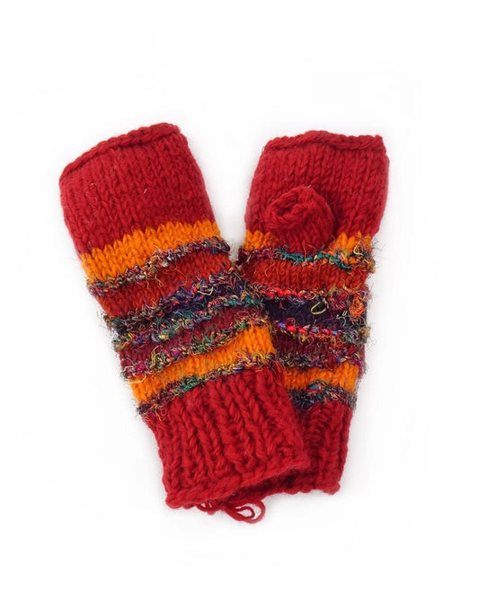 Wool and Silk Fingerless Gloves