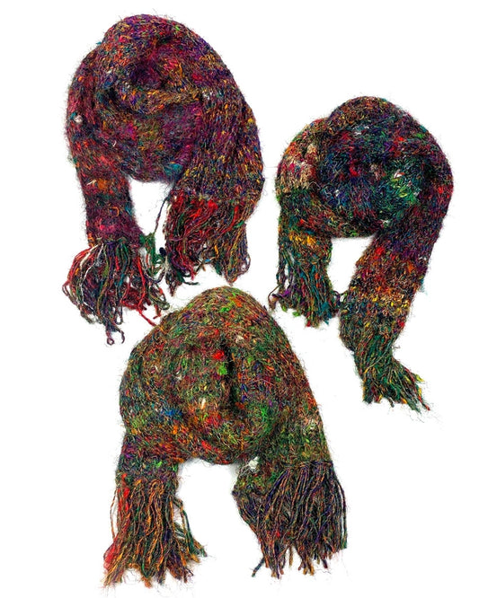 Multicolor Upcycled Silk Scarf