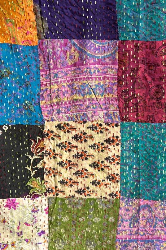 Reversible Kantha Silk Kimono Jacket
