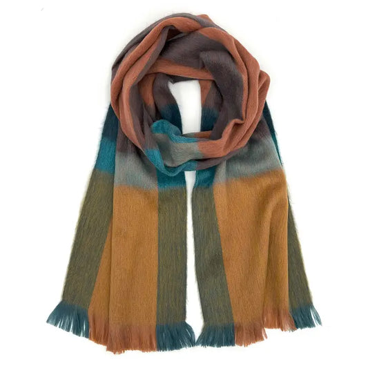 Rustic Dune Alpaca Plaid Scarf