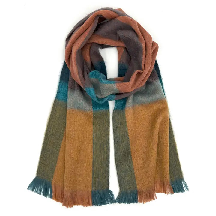 Rustic Dune Alpaca Plaid Scarf
