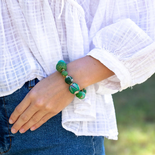 Aasha Bold Seagrass Stretch Bracelet