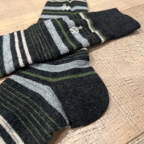 Striped Moss Alpaca Socks