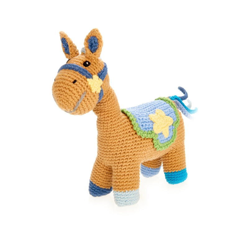 Knitted Organic Cotton Horse Plush Toy