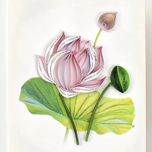 Quilling Pink Lotus Notecard