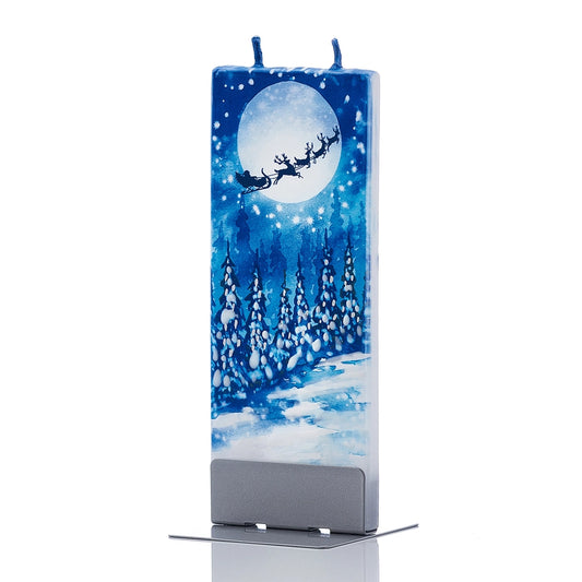 Santa's Flying Sleigh Flat Candle
