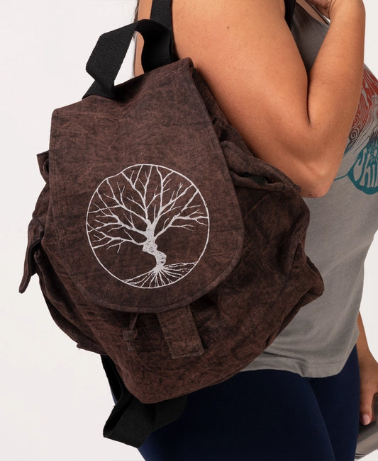 Peace Tree Slouchy Backpack