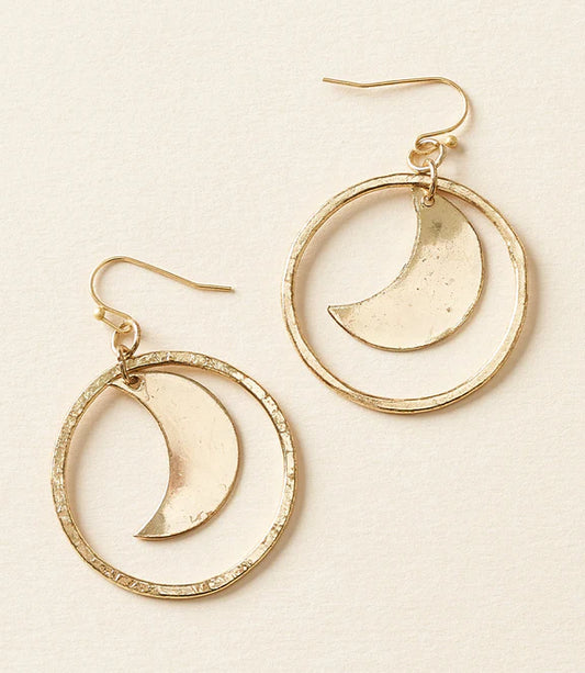 Diya Crescent Moon Dangle Earring