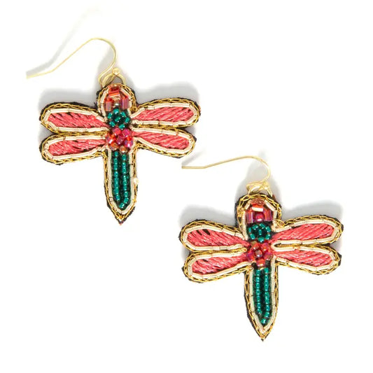 Dragonfly Beaded Earrings