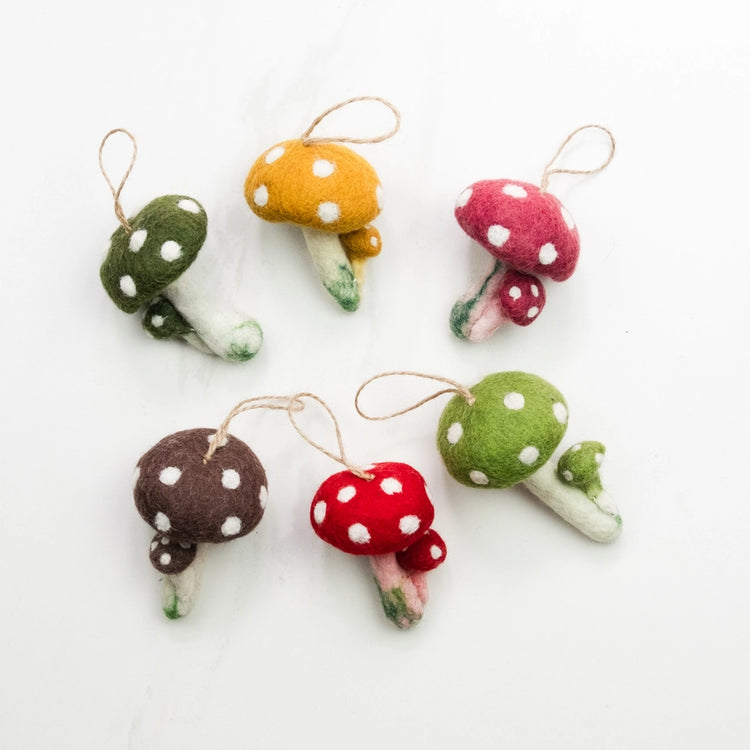 Felted Mushroom Ornaments