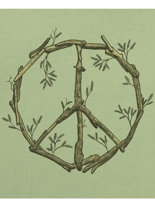 Driftwood Peace Sign Organic Baby Bodysuit