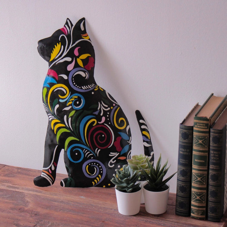 Colorful Kitty Haitian Oil Drum Art