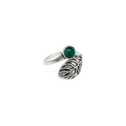 Tanvi Malachite Leaf Wrap Ring