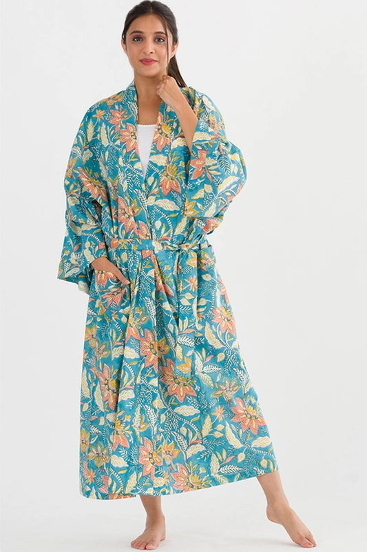 Lalita Block Print Kimono Robe