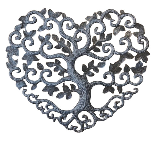 Heart Shaped Tree of Life Metal Wall Art