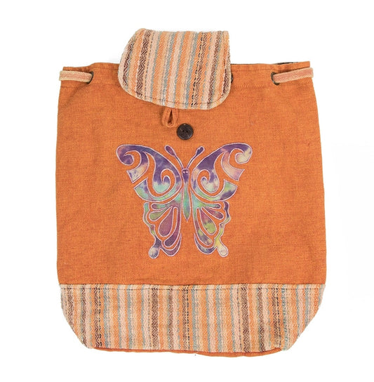 Butterfly Embroidered  Drawstring Backpack