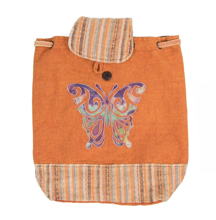Butterfly Embroidered  Drawstring Backpack