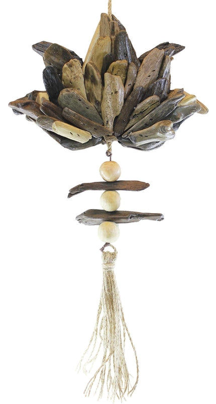 Hanging Driftwood Lotus Wall Decor