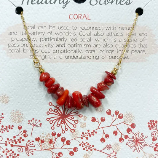 Uplifting Stones Coral Necklace