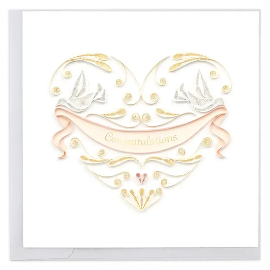 Wedding Doves Heart Quilling Card