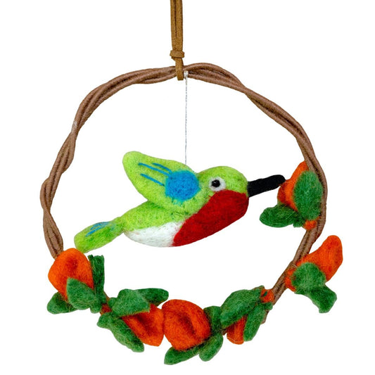 Ruby Hummingbird Mini Wreath