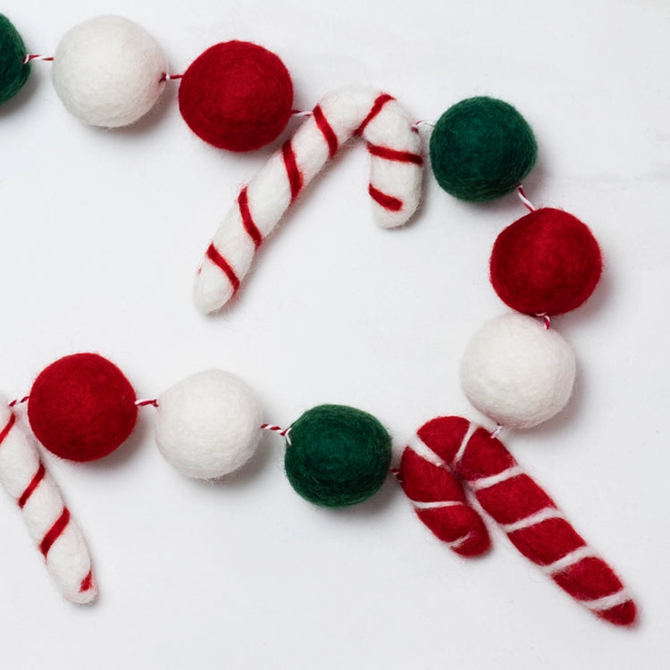 Candy Cane Felt Garland