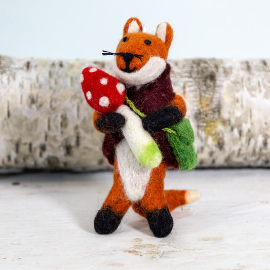 Foraging Fox Felt Ornament