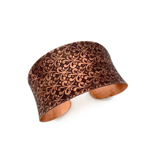 Brown Ornate Copper Patina Cuff