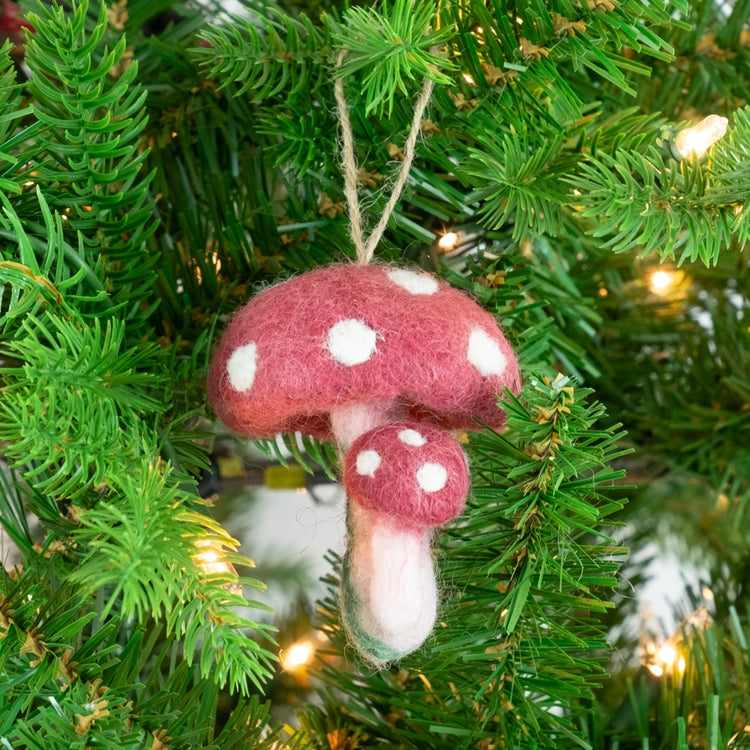 Felted Mushroom Ornaments