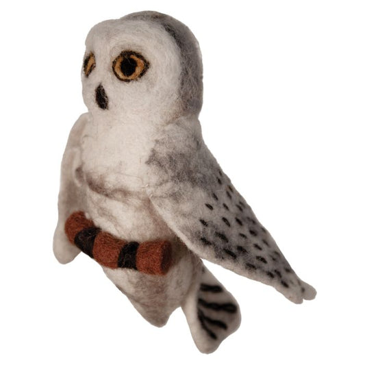 Snowy Owl Woolie Bird Ornament