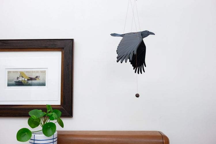 Raven Crow Blackbird Flying Mobile