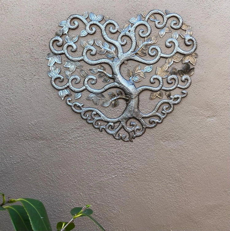 Heart Shaped Tree of Life Metal Wall Art
