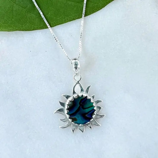 Abalone Sun Sterling Silver Necklace