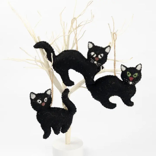 Black Cat Felt Ornaments