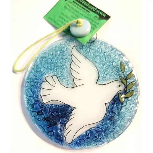 Peace Dove Recycled Glass Ornament
